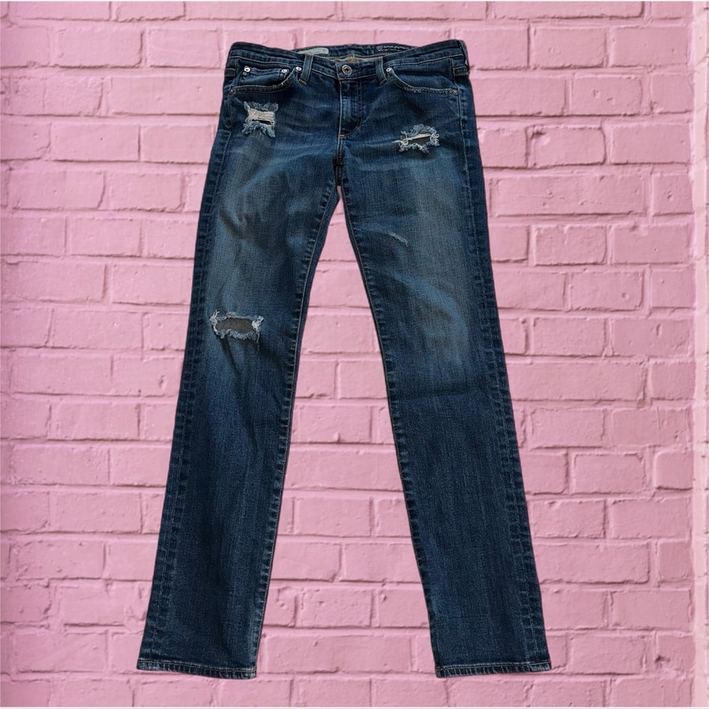 AG Adriano Goldschmied Blue Med Wash Stilt Cigarette Leg Classic Jeans Size 29R - Picture 4 of 8